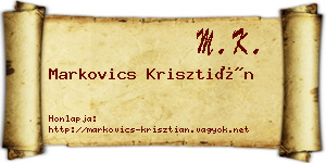 Markovics Krisztián névjegykártya