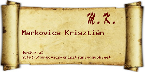 Markovics Krisztián névjegykártya